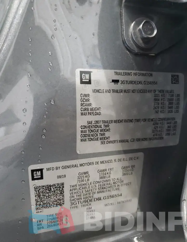 3GTU9DED6LG156554 Photo# 12
