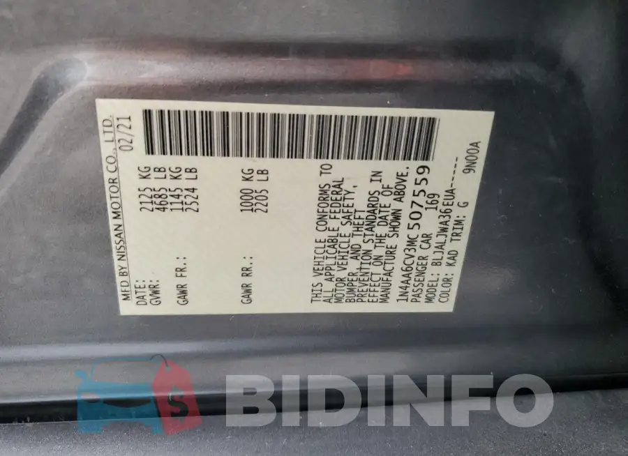 1N4AA6CV3MC507559 Photo# 12