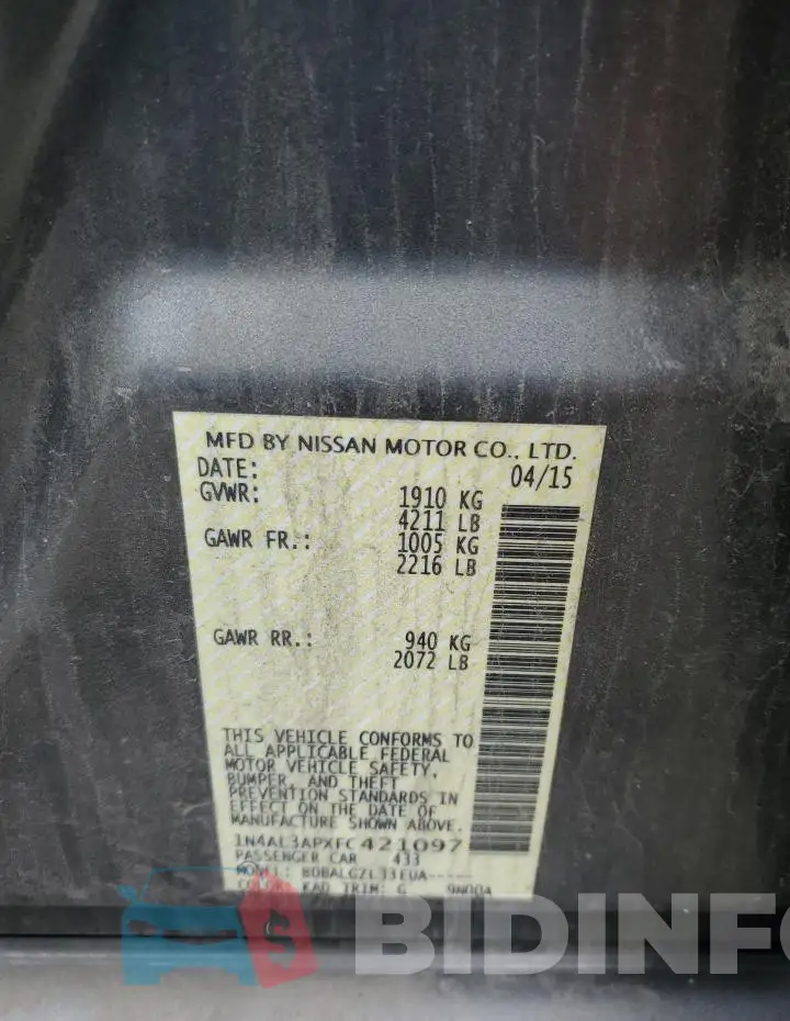 1N4AL3APXFC421097 Photo# 12