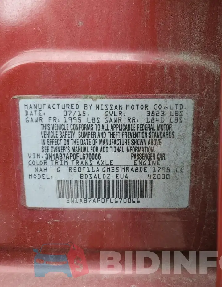 3N1AB7AP0FL670066 Photo# 12