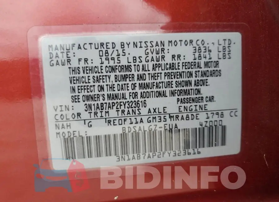 3N1AB7AP2FY323616 Photo# 12