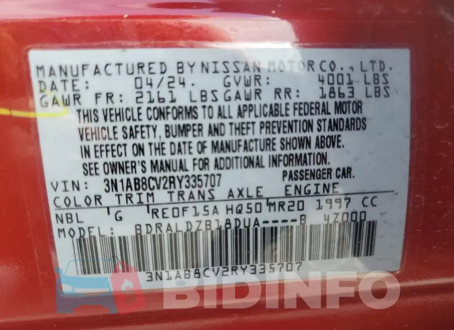 3N1AB8CV2RY335707 Photo# 12