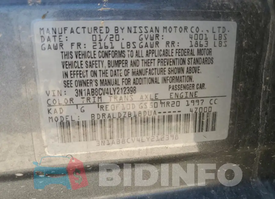3N1AB8CV4LY212398 Photo# 12