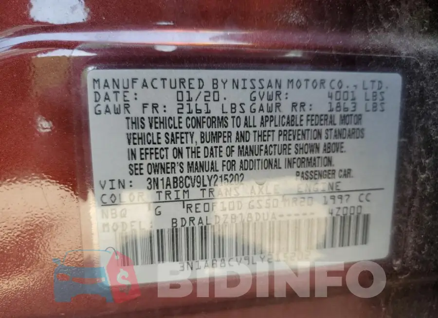 3N1AB8CV9LY215202 Photo# 12