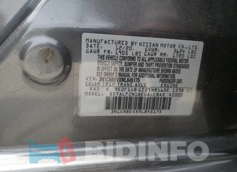 3N1CN8EVXML845175 Photo# 13