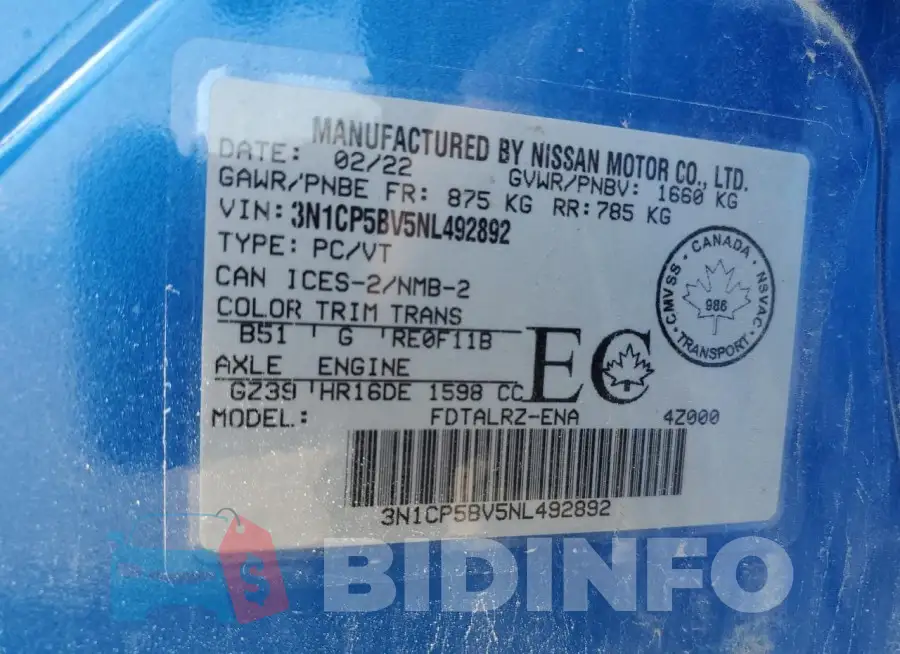 3N1CP5BV5NL492892 Photo# 12