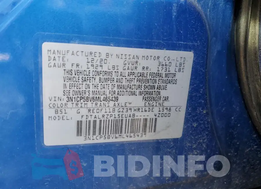 3N1CP5BV6ML465439 Photo# 12