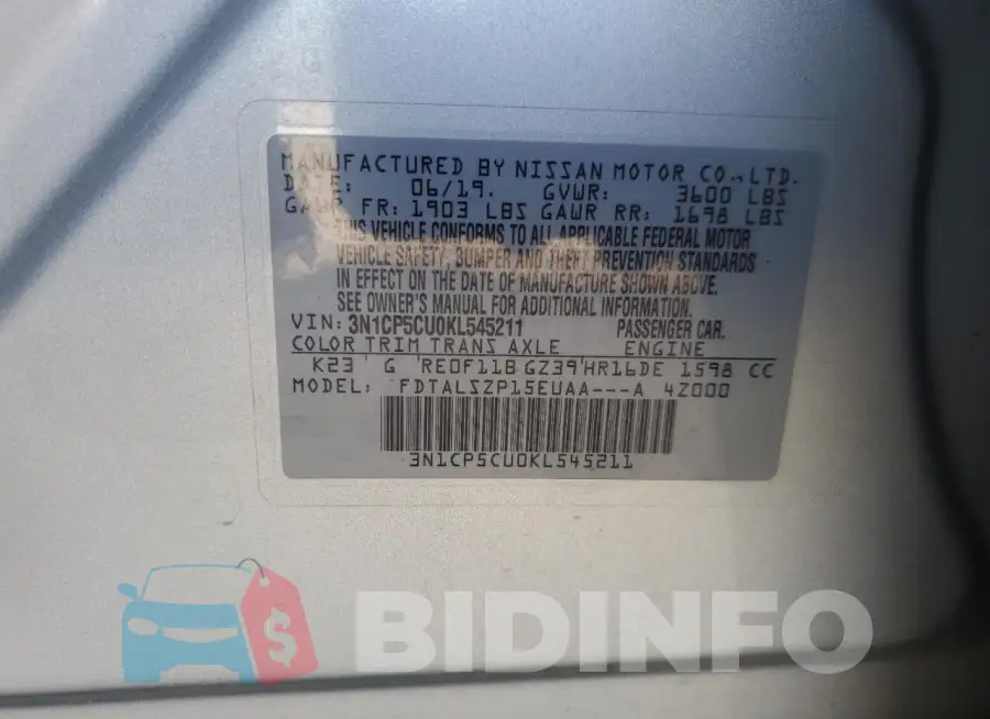 3N1CP5CU0KL545211 Photo# 12
