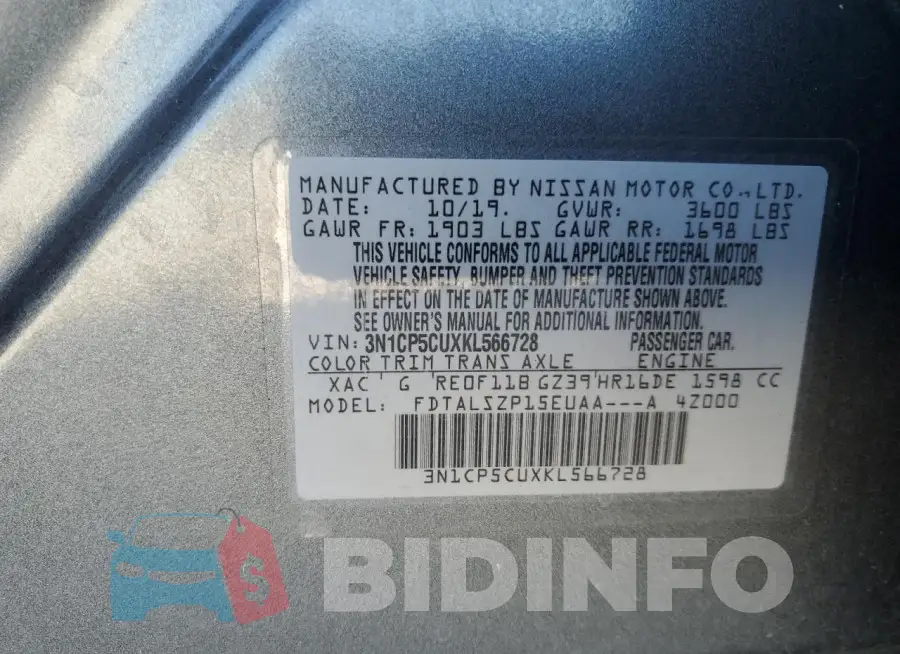 3N1CP5CUXKL566728 Photo# 14