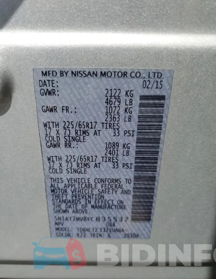 5N1AT2MV8FC835537 Photo# 13