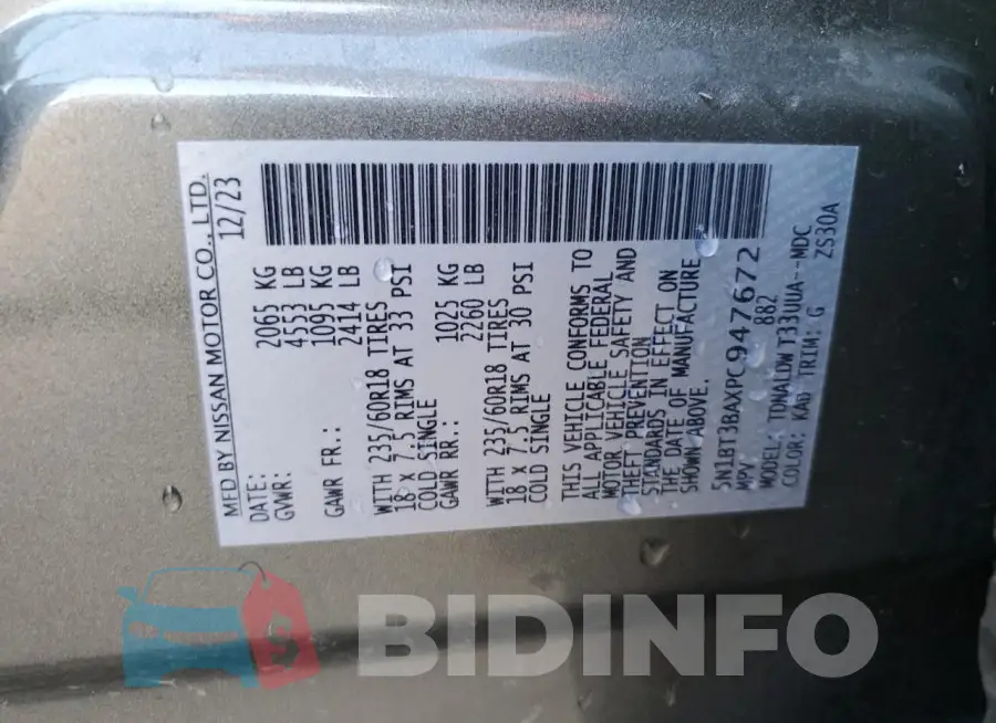 5N1BT3BAXPC947672 Photo# 14