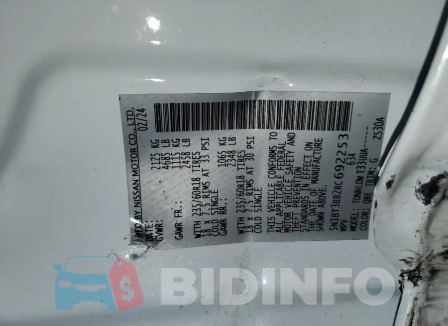 5N1BT3BB2RC692253 Photo# 14