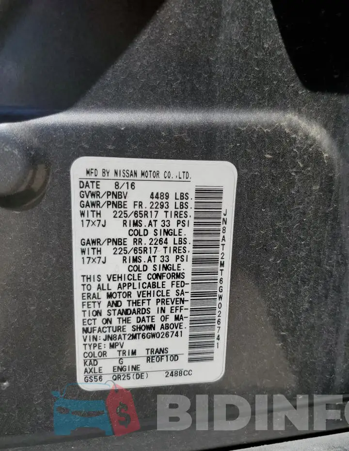 JN8AT2MT6GW026741 Photo# 14