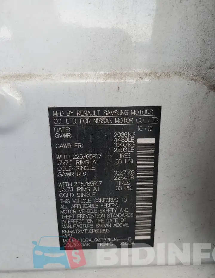 KNMAT2MT1GP611393 Photo# 14