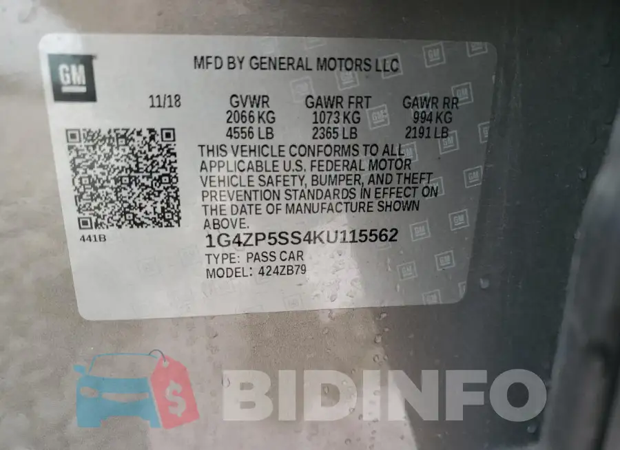 1G4ZP5SS4KU115562 Photo# 12