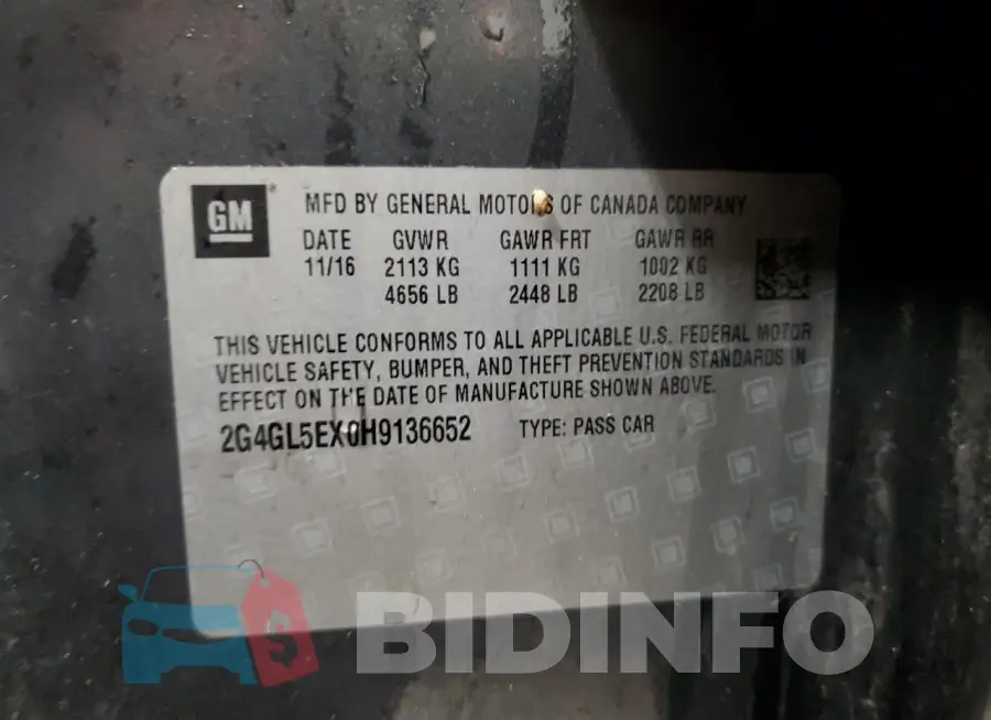 2G4GL5EX0H9136652 Photo# 13