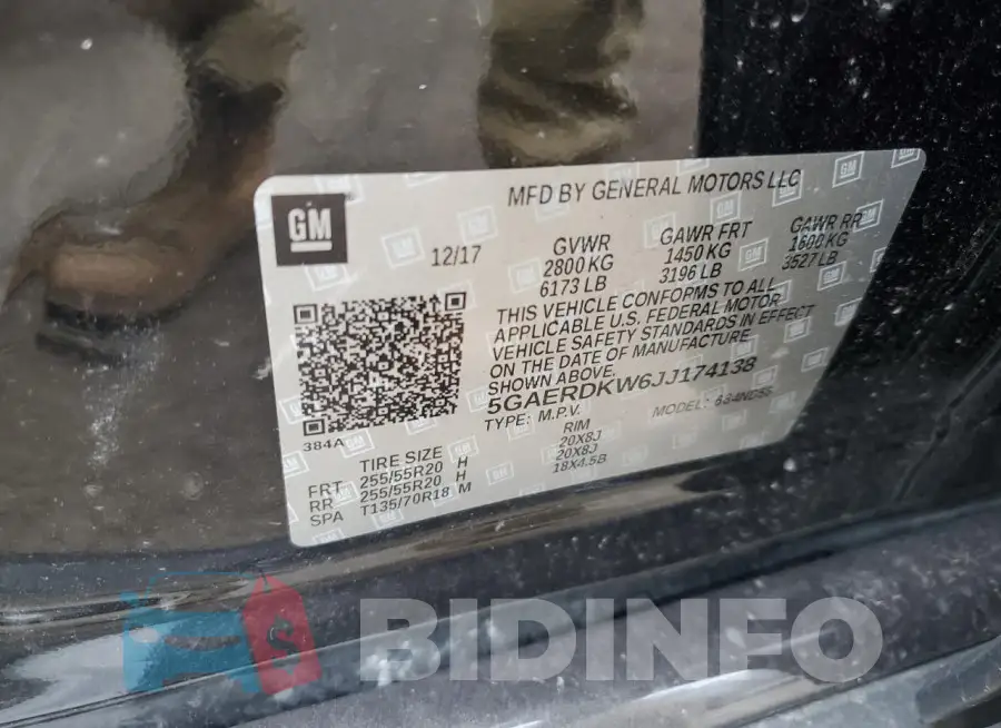 5GAERDKW6JJ174138 Photo# 13