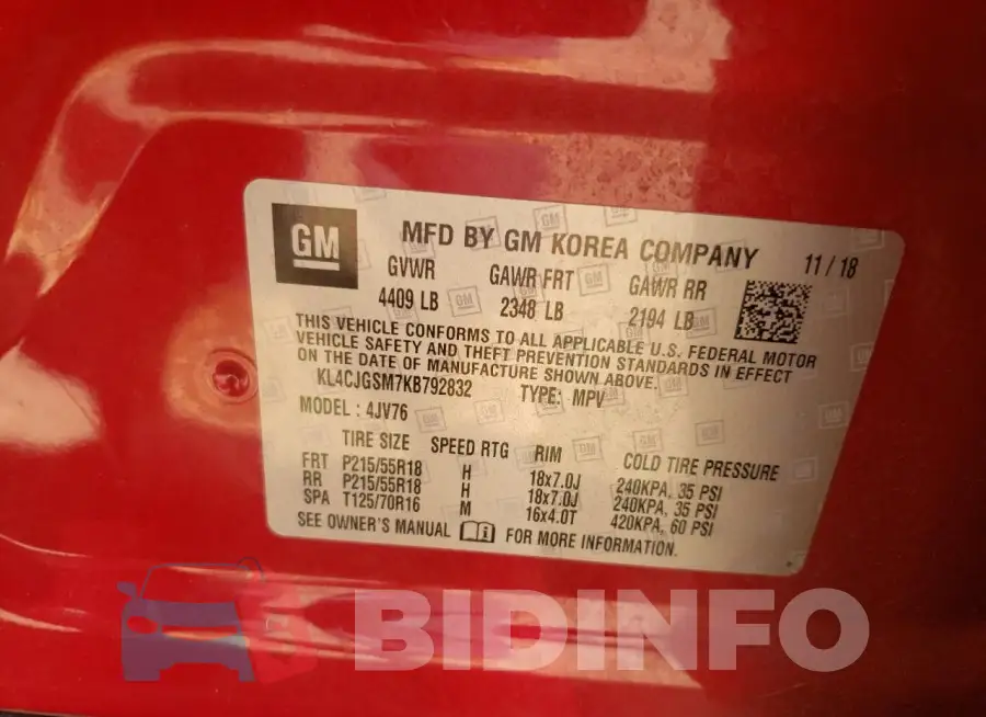 KL4CJGSM7KB792832 Photo# 12