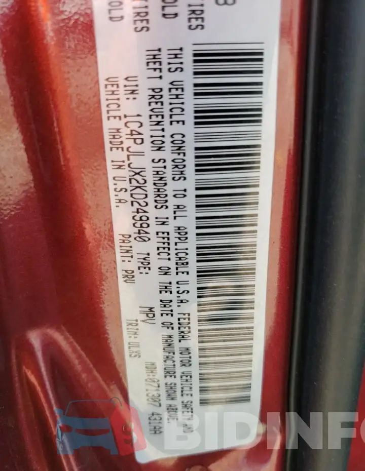 1C4PJLJX2KD249940 Photo# 12