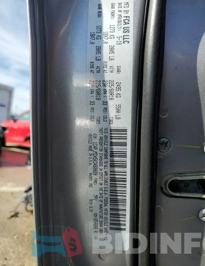 1C4PJMDX5KD460020 Photo# 12