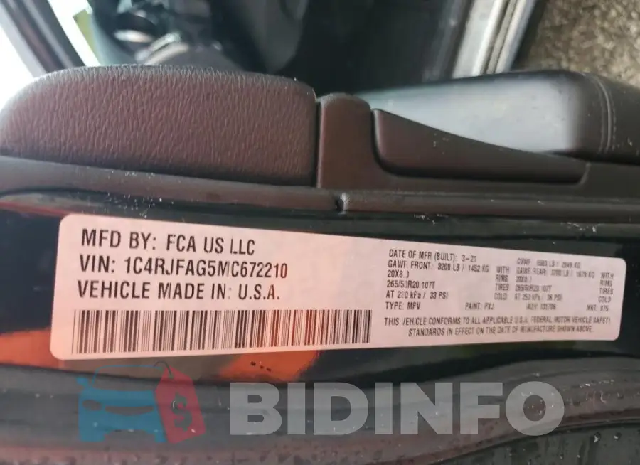 1C4RJFAG5MC672210 Photo# 14
