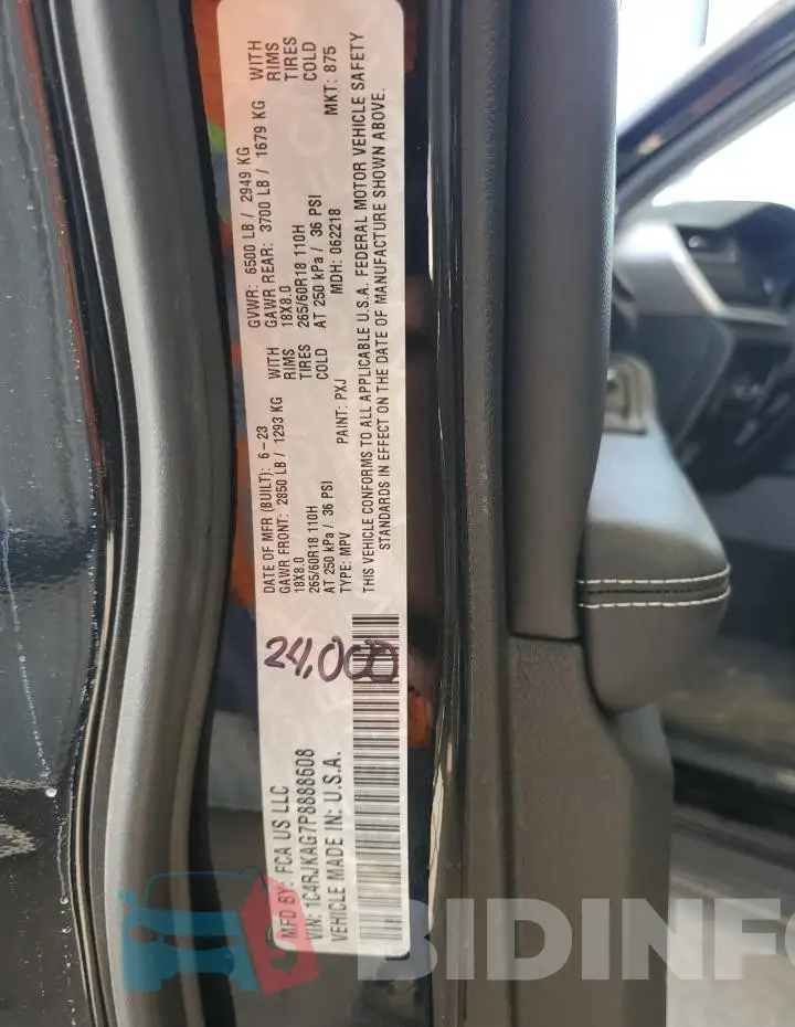 1C4RJKAG7P8888608 Photo# 13