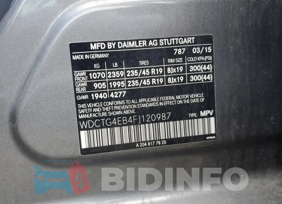 WDCTG4EB4FJ120987 Photo# 13
