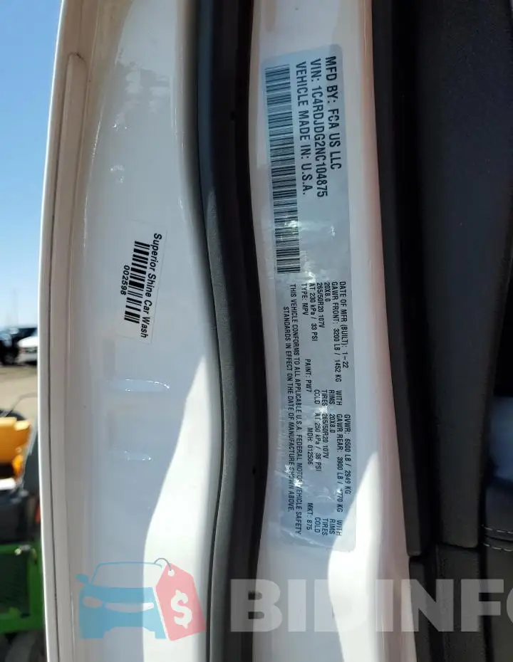 1C4RDJDG2NC104875 Photo# 13