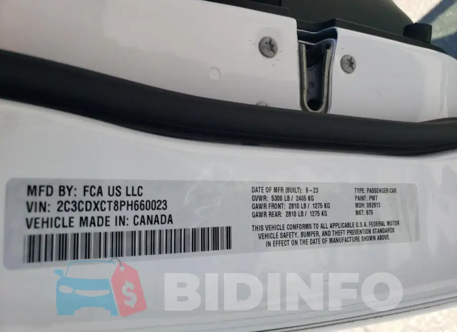 2C3CDXCT8PH660023 Photo# 12