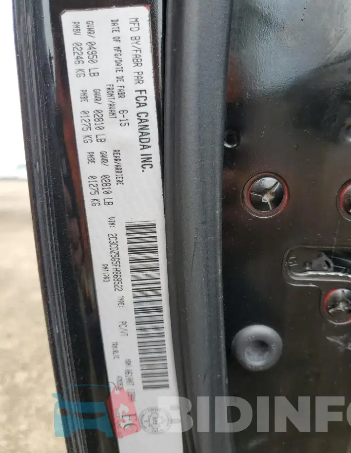 2C3CDZBG5FH868522 Photo# 12