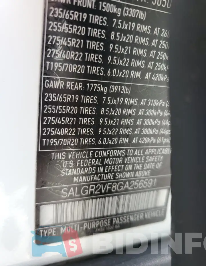 SALGR2VF8GA256591 Photo# 13