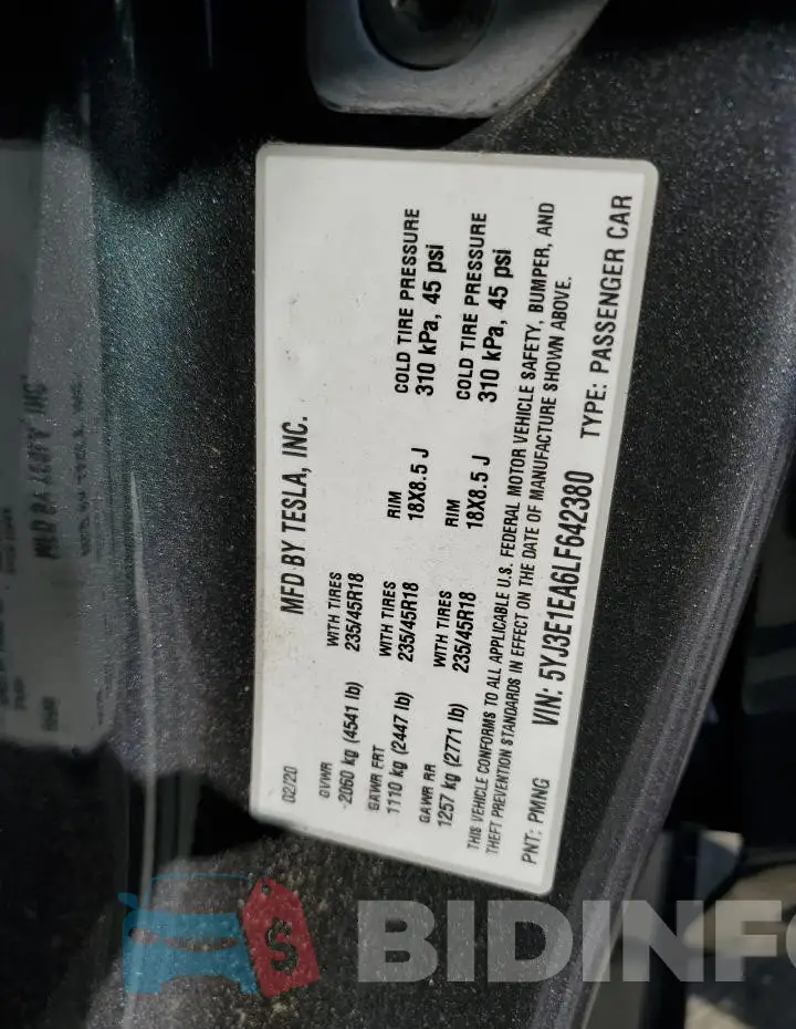 5YJ3E1EA6LF642380 Photo# 12