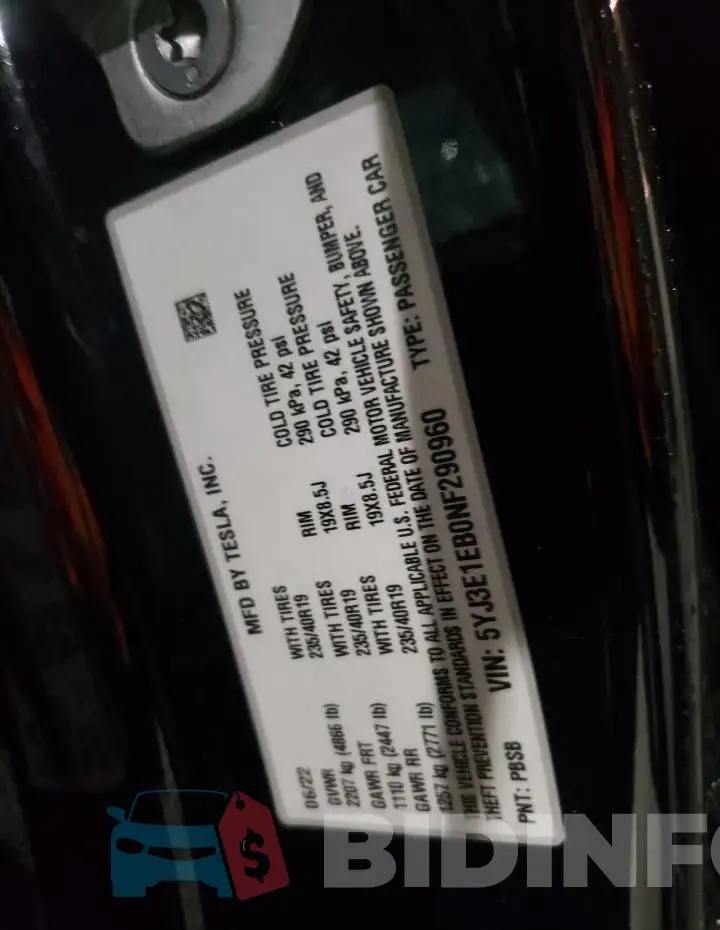 5YJ3E1EB0NF290960 Photo# 13
