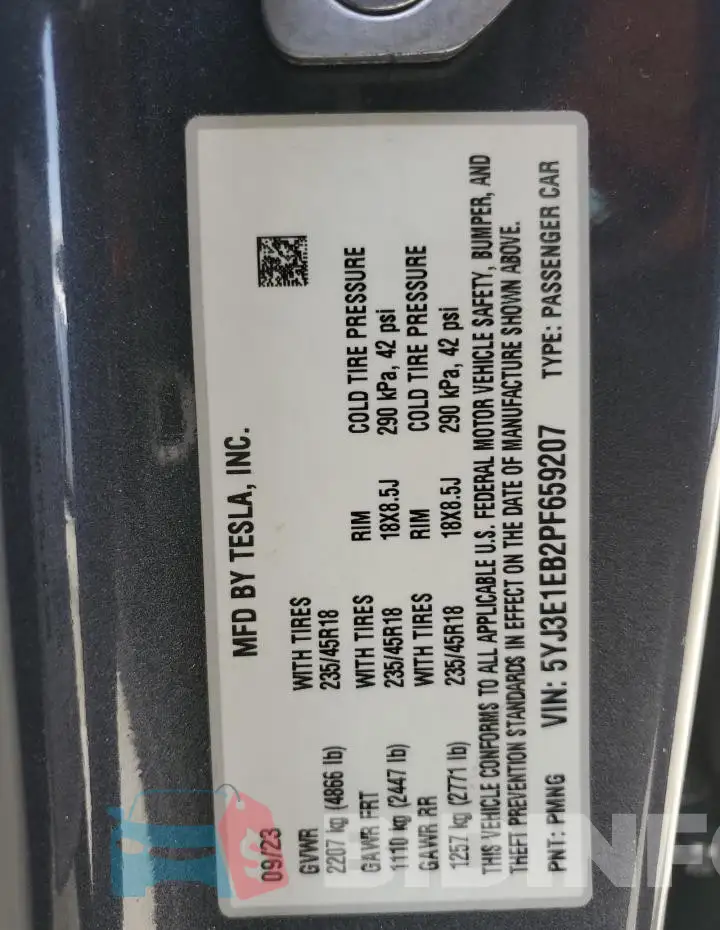5YJ3E1EB2PF659207 Photo# 13
