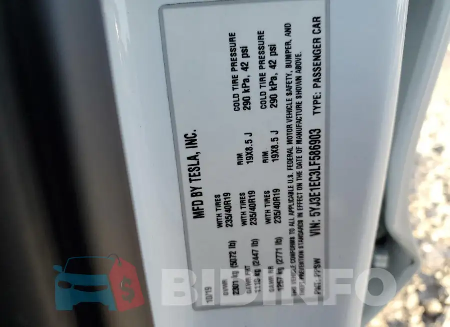 5YJ3E1EC3LF586903 Photo# 13