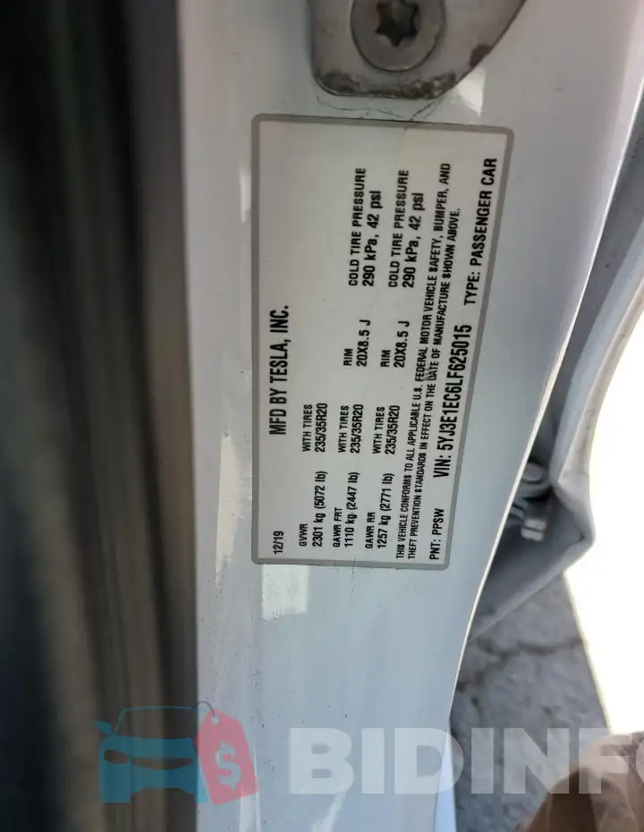 5YJ3E1EC6LF625015 Photo# 12