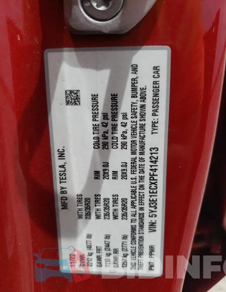 5YJ3E1ECXPF414213 Photo# 13