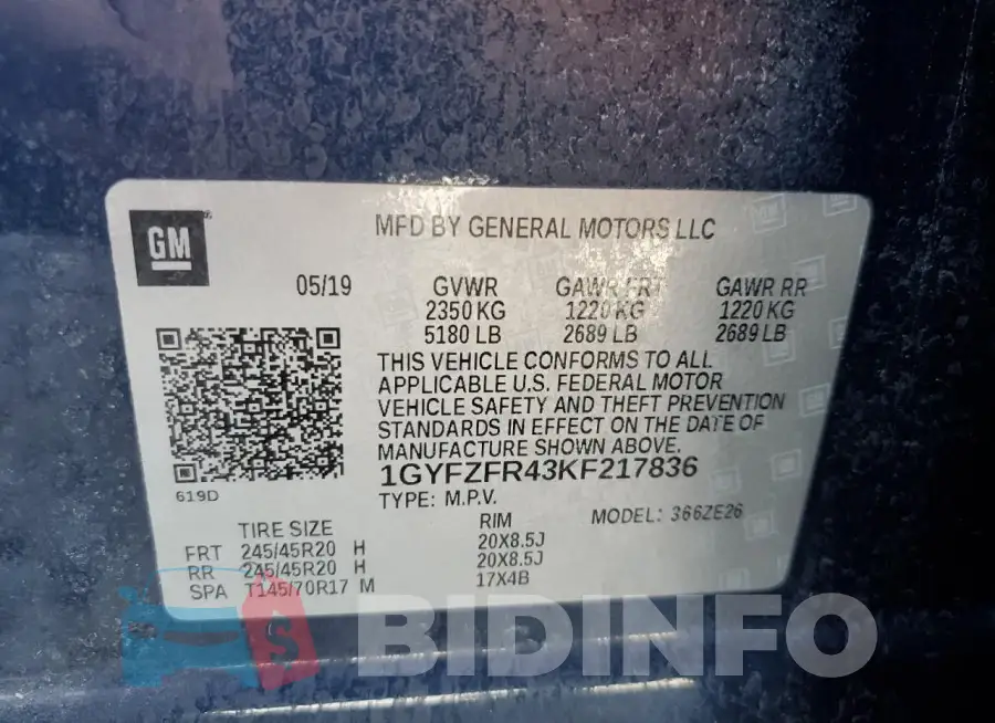 1GYFZFR43KF217836 Photo# 12