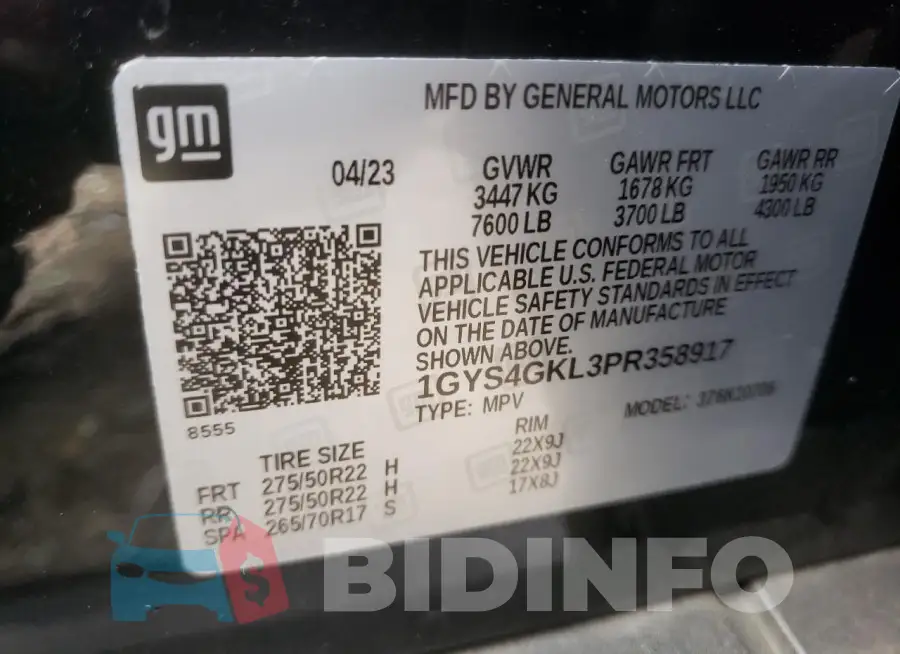1GYS4GKL3PR358917 Photo# 13