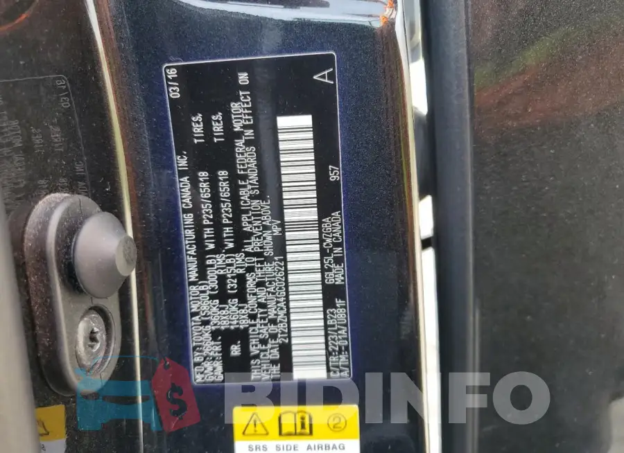 2T2BZMCA4GC026221 Photo# 12