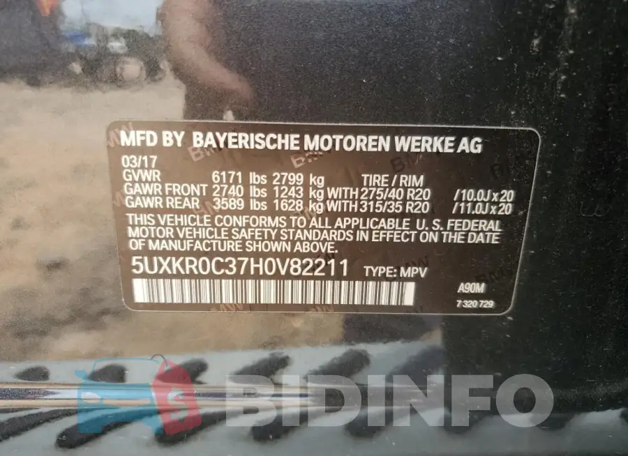 5UXKR0C37H0V82211 Photo# 12