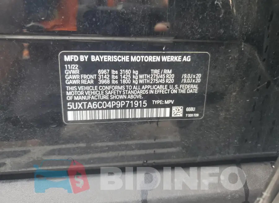 5UXTA6C04P9P71915 Photo# 13