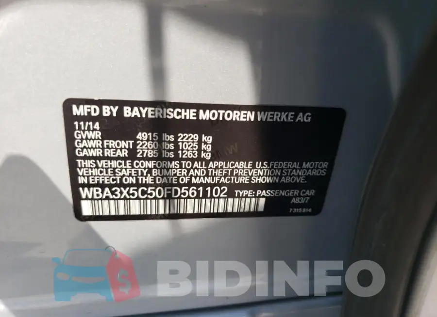 WBA3X5C50FD561102 Photo# 12