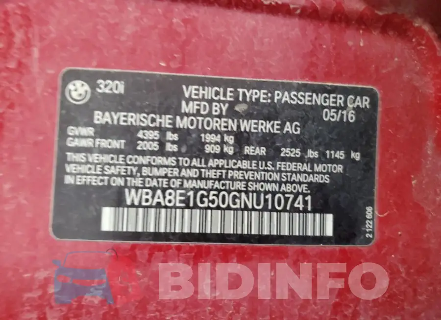 WBA8E1G50GNU10741 Photo# 12