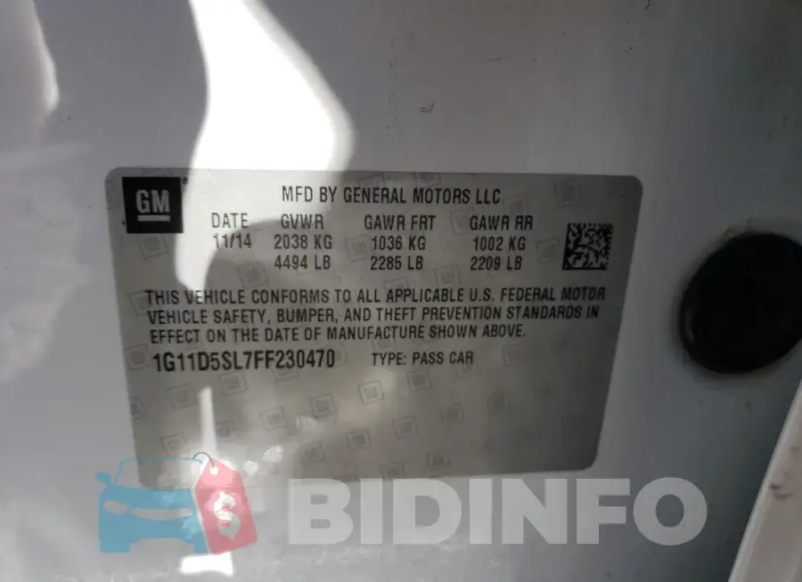 1G11D5SL7FF230470 Photo# 12