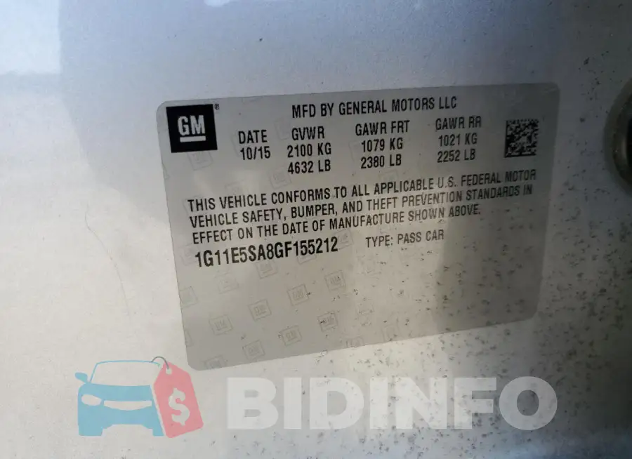 1G11E5SA8GF155212 Photo# 13