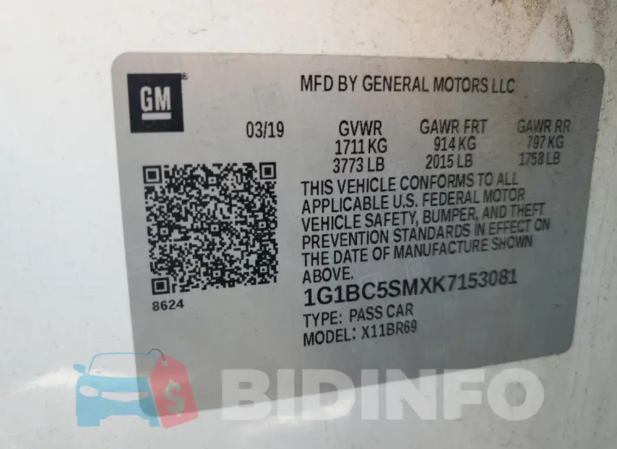 1G1BC5SMXK7153081 Photo# 12