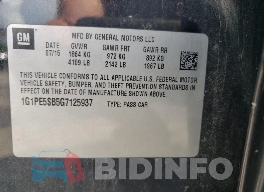 1G1PE5SB5G7125937 Photo# 10