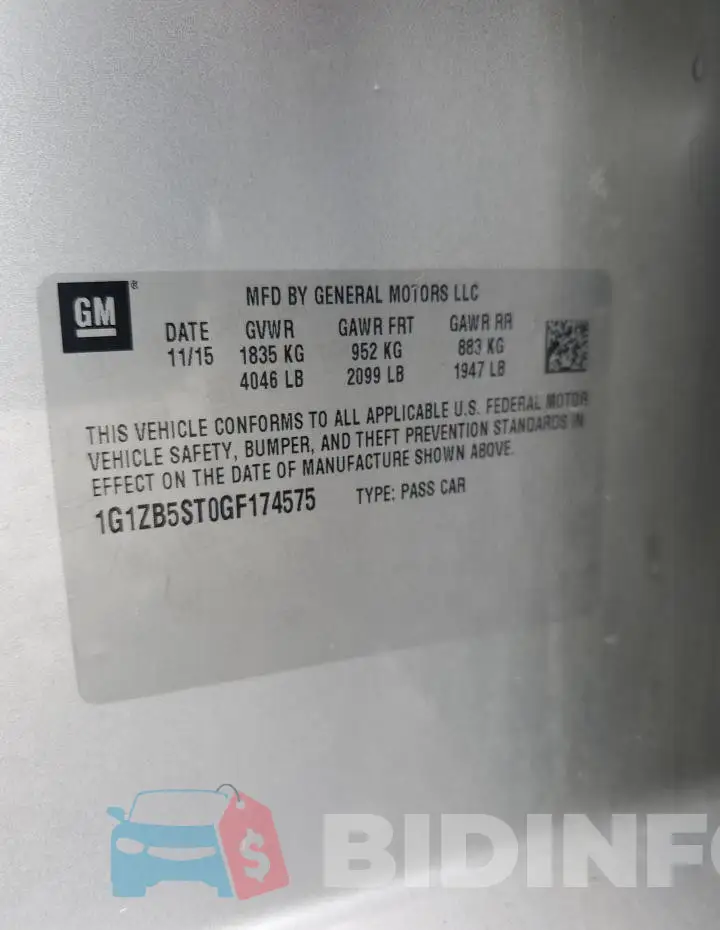 1G1ZB5ST0GF174575 Photo# 12