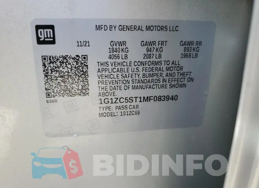 1G1ZC5ST1MF083940 Photo# 12